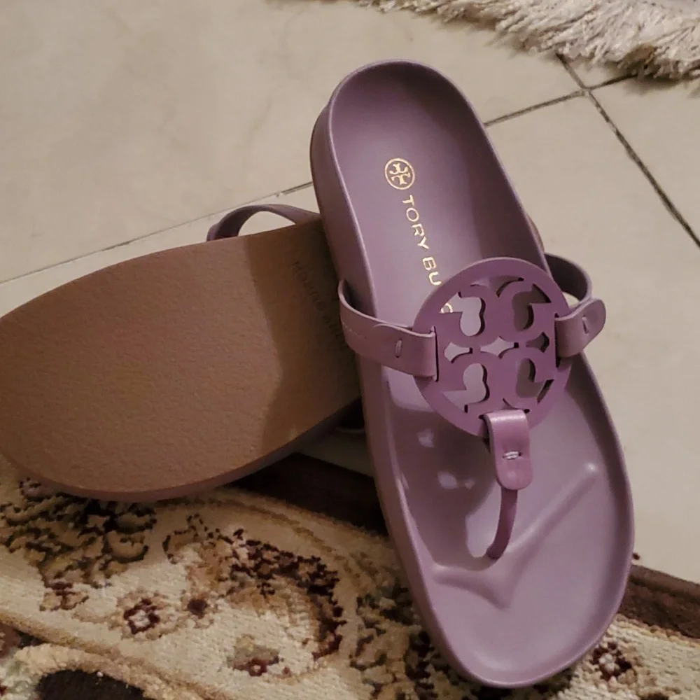 Tory Burch Lavender Purple Miller Jelly Thong Sandals